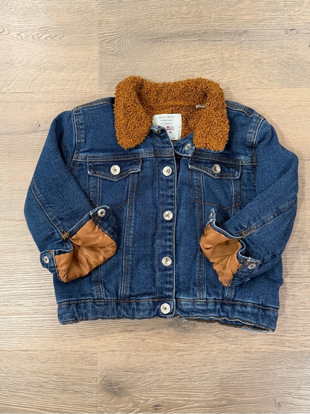 Zara Sherpa Lined Denim Jacket Teddy Coat baby girl boy